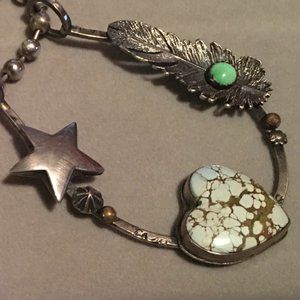 Etsy artisan sterling silver pendant with turquoise heart